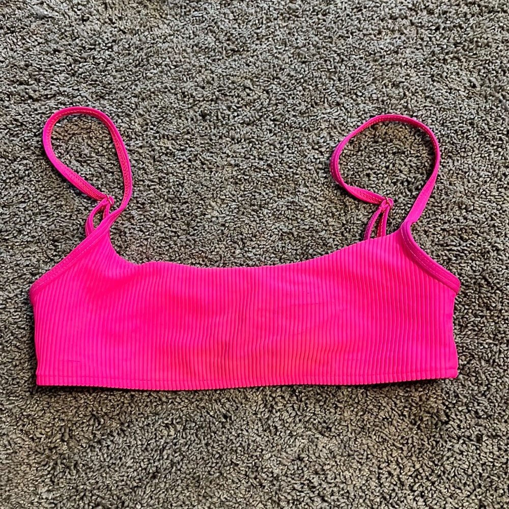 Frankie’s Bikini Neon pink top!
